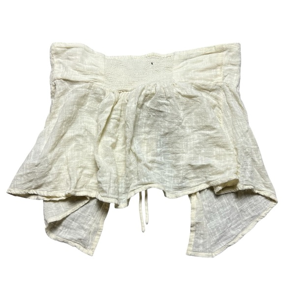 Y2K Ecote Off White Tie Front Crop Top Women’s M Fairy Grunge Romantic - Picture 2 of 4